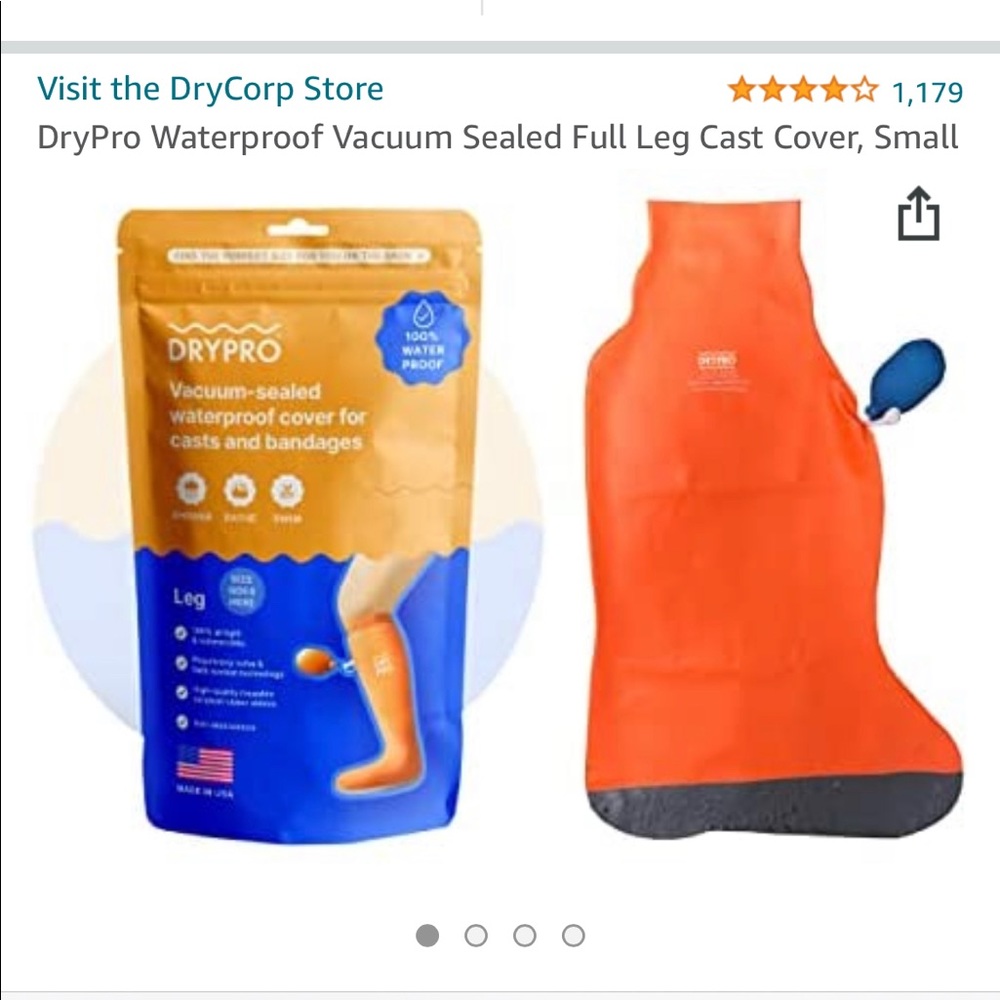 DryPro Waterproof Vacuum Sealed Full Leg Cast Cover, Small